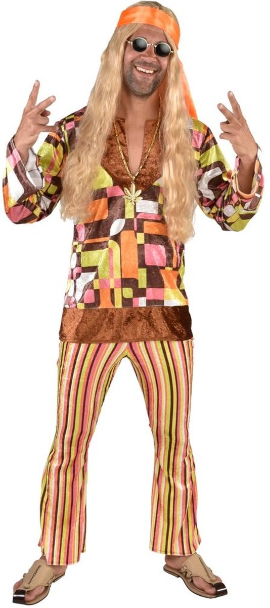 Hippie Kostuum | Wilde Combi High Hippie | Man | XL | Carnaval kostuum | Verkleedkleding